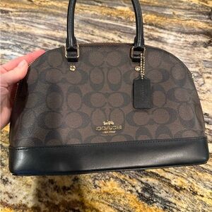 Coach Signature Brown and Black Satchel